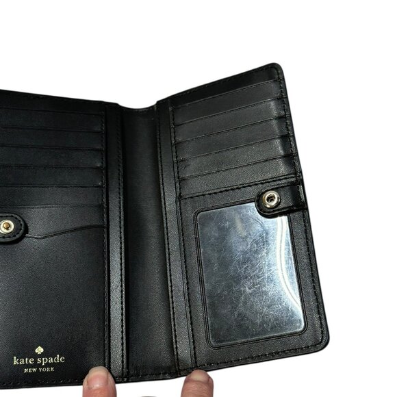 Kate Spade Morgan Colorblocked Slim Bifold Wallet - Black/Beige - Picture 4 of 12